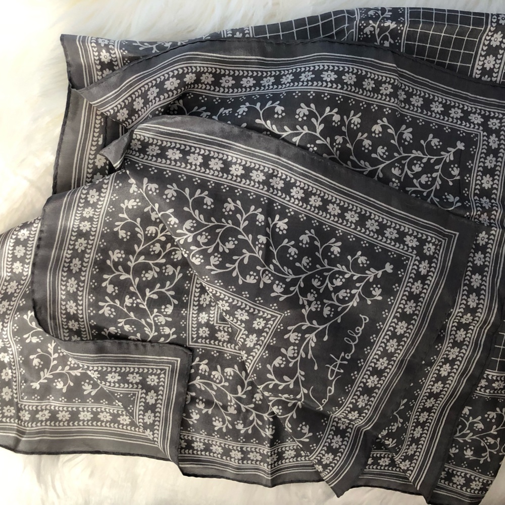 Silk Scarf Gray Extra Large